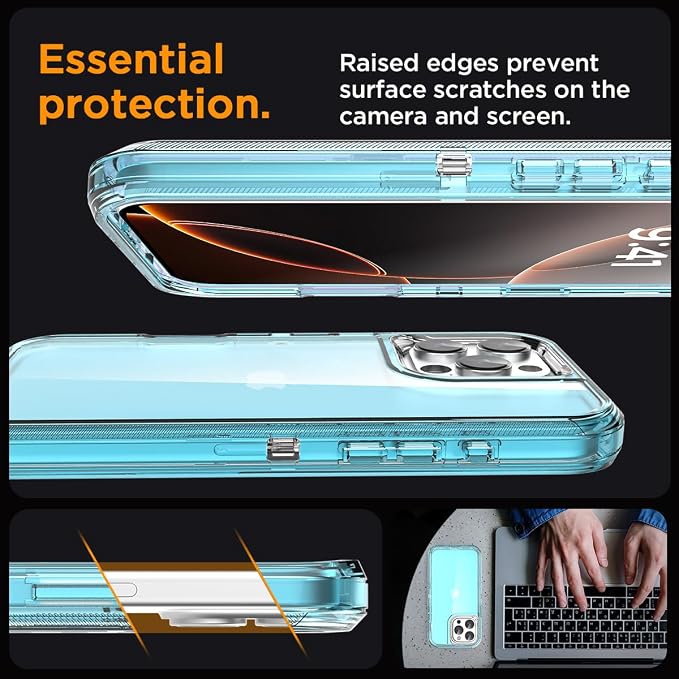 AICase for iPhone 16 Pro Case Clear 3 in 1 Heavy Duty Drop Protection Full Body Rugged Shockproof/Dust Proof 3-Layer Military Protective Tough Durable Cover for iPhone 16 Pro 6.3"_4
