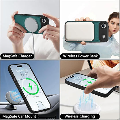 Wallet Case for iPhone Air with Card Holder/Crossbody Wallet/Strap,[RFID Blocking][Magnetic] PU Leather Phone Case for iPhone Air,6.5 in,Green