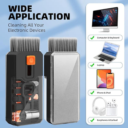 Ordilend 10-in-1 Keyboard Cleaner and Laptop Cleaning Kit - Professional Computer Screen-Safe Tools for MacBook and Electronics - Portable Brush Set for Gamers and Remote Professionals