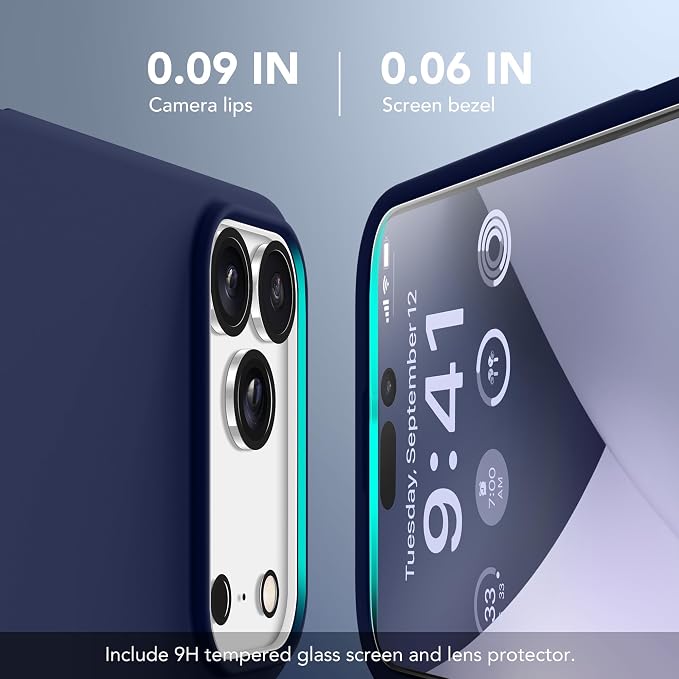 GONEZ Magnetic for iPhone 17 Pro Max Case, Compatible with MagSafe, [Screen Protector + Camera Lens Protector], Liquid Silicone Anti-Scratch Shockproof Protective Phone Case 6.9 inch, Midnight Blue