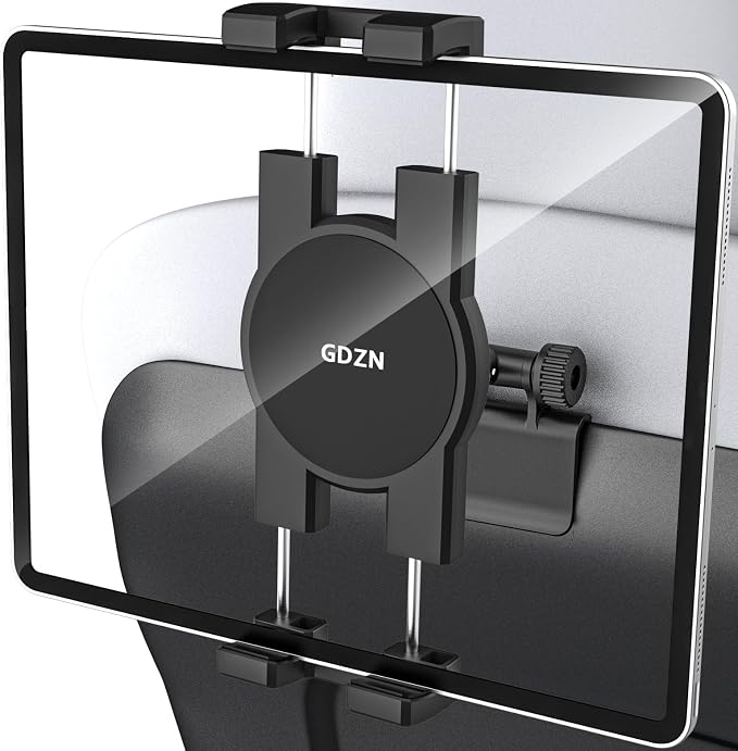 GDZN Tesla Back Seat Tablet Holder, 1-Second Install Seat-Back Wedge Mount for Model 3/Y, Metal Ball Head 360° Rotation iPad Holder for Kids Travel, Fits 4.7-13" iPad Pro/Air/Mini, Galaxy Tab, iPhone