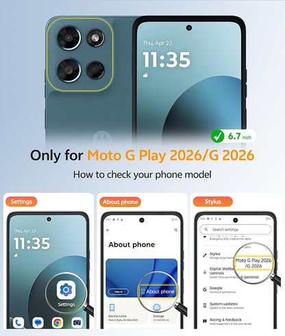 FNTCASE for Moto G Play 2026 / G 2026 / G 2025 Phone Case, Screen Protector | Anti Yellowing Magnetic Back, 14FT Military Grade Drop Protection, Shockproof Protective Phone Cover, Transparent