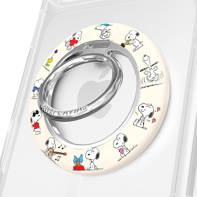 VELVET CAVIAR Compatible with MagSafe Phone Grip 2.0 | Cute Magnetic Ring Holder | Finger Loop Kickstand | Pop On Accessory for iPhone 17, 16, 15, 14, 13, 12 | Snoopy Moods