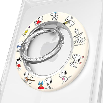 VELVET CAVIAR Compatible with MagSafe Phone Grip 2.0 | Cute Magnetic Ring Holder | Finger Loop Kickstand | Pop On Accessory for iPhone 17, 16, 15, 14, 13, 12 | Snoopy Moods