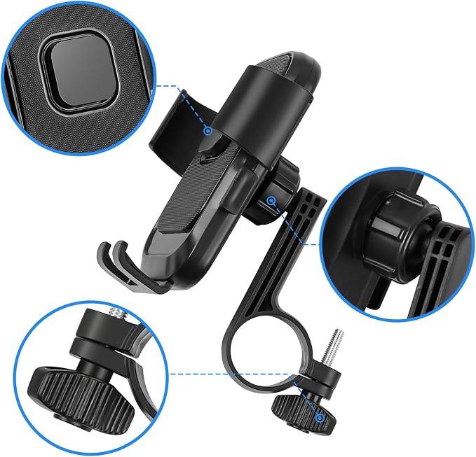 Runhike Electric Bike Phone Holder,Shockproof and Anti-Shake Phone Holder for Electric Bike and Motorcycle,One Hand Operation,1PC