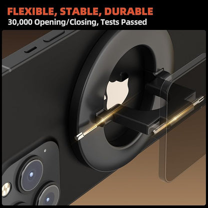 Magnetic Ring Holder for MagSafe Dual-Side Magnetics, Removable Gym Phone Grip with Kickstand for iPhone 17/16/15/14/13/12/ Series MagSafe Case All Phones