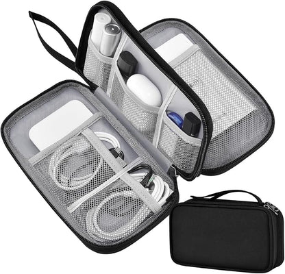 ZINZ Electronic Accessories Organizer, Travel Cable Carry Pouch Storage Bag for Laptop Attachment Cable, Cord, Charger, Earphone etc,Black