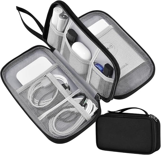 ZINZ Electronic Accessories Organizer, Travel Cable Carry Pouch Storage Bag for Laptop Attachment Cable, Cord, Charger, Earphone etc,Black