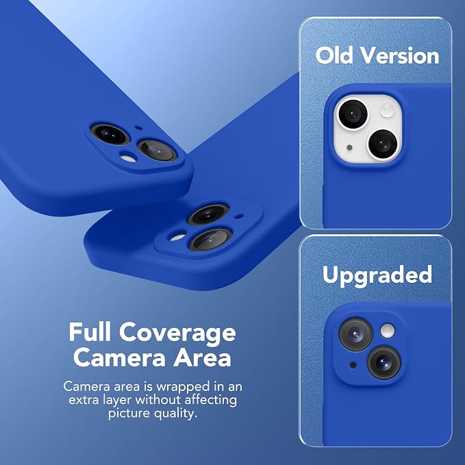 Magnetic for iPhone 15 Case, Compatible with MagSafe, [Screen Protector + Full Camera Protection], Silicone Shockproof Anti-Scratch Protective Phone Case for iPhone 15 6.1", Klein Blue