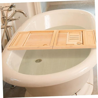 Mobestech Multi-Function Adjustable Bath Tray with Phone Holder and Sturdy Organizer for Bathtub Storage and Relaxation