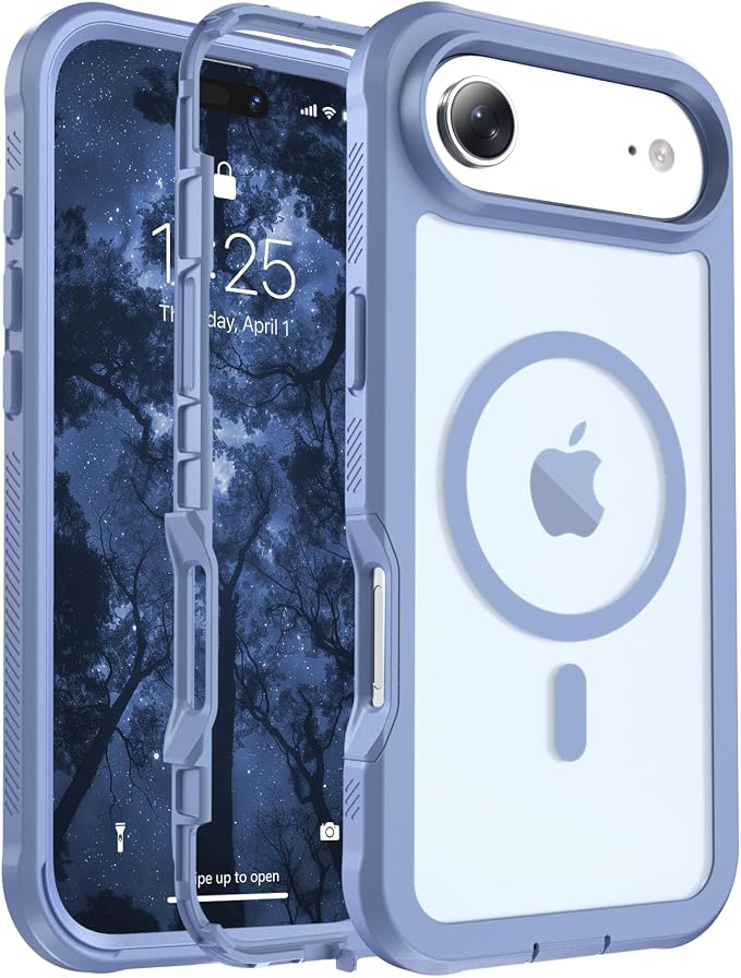 jaroco Magnetic for iPhone Air Case, [Compatible with MagSafe][Military Grade Drop Protection][Heavy Duty Protection][Non-Slip][Shockproof] 2-Layer Durable Bumper Phone Case 6.5''-Blue Purple