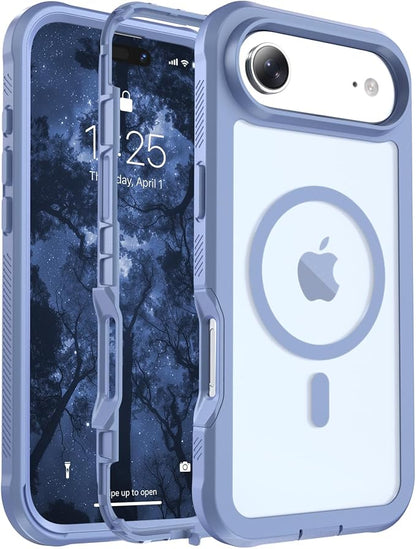 jaroco Magnetic for iPhone Air Case, [Compatible with MagSafe][Military Grade Drop Protection][Heavy Duty Protection][Non-Slip][Shockproof] 2-Layer Durable Bumper Phone Case 6.5''-Blue Purple