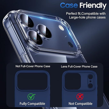 UniqueMe Compatible for 3 Pack iPhone 17 Pro Max Camera Lens Protector - [Drop Protection] Anti Scratch Full-Coverage Camera Cover Screen