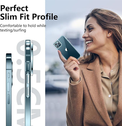 SPIDERCASE Deigned for iPhone 12 Pro Max Case, [Not Yellowing] [Military Grade Protection] Slim Shockproof Phone Cases, Clear
