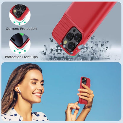 Battery Case for iPhone 15Pro Max, Upgrade 8600mah Portable Slim Battery Charging Case, 15W Fast Charging Rechargeable Protective Extended Charger Cover for iPhone 15 Pro Max (6.7 inch)-Red