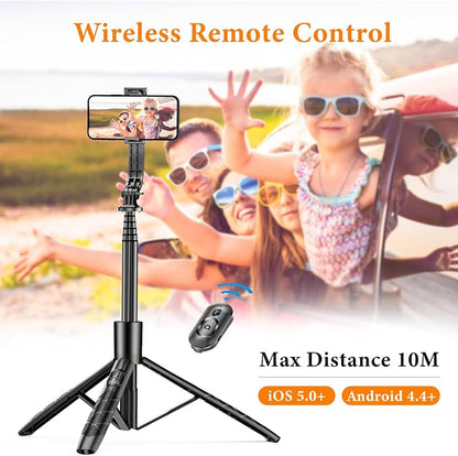 62" Aluminum Alloy Selfie Stick Phone Tripod with Wireless Remote Compatible with iPhone 17 16 15 14 13 pro Xs Max Xr X, Android/Samsung Smartphone Expandable for Travel Selfies Video Recording Vlog