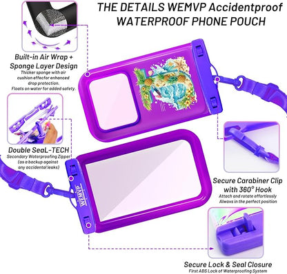 Personalized Initial Waterproof Phone Pouch Case - IPX8 Cellphone Dry Bag with Lanyard for iPhone 16/15/14/13/12 Pro Max (6.1–6.9"), Beach & Cruise Ship Essentials with Monogrammed Design (Purple, J)