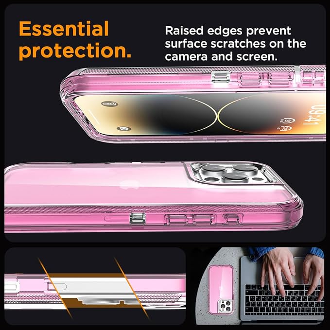AICase for iPhone 14 Pro Case Clear 3 in 1 Heavy Duty Drop Protection Full Body Rugged Shockproof/Dust Proof 3-Layer Military Protective Tough Durable Cover for iPhone 14 Pro 6.1"_2