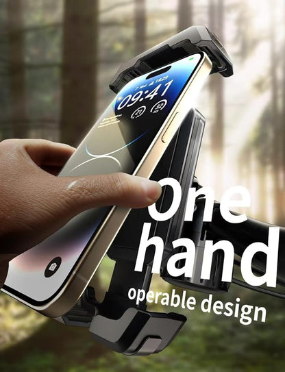 4rd-Gen Super Easy Install Bike Phone Holder, [1S Quick Lock] Motorcycle Phone Mount Clip, Bicycle Scooter Ebike Handlebar Holder Clamp fit Large Phone Case, Phone Mount for 4.7''-7'' Cell Phones