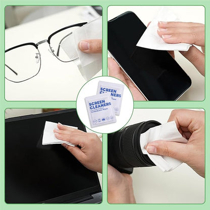 300 Pcs Cleaning Wipes for Glasses,Pre-Moistened Lens Cleaning Wipes, Computer & Laptops Screens, Smart Phones, Optical Lens, Goggles, and Watch Screen l Quick-Dry and Scratch-Free (300)