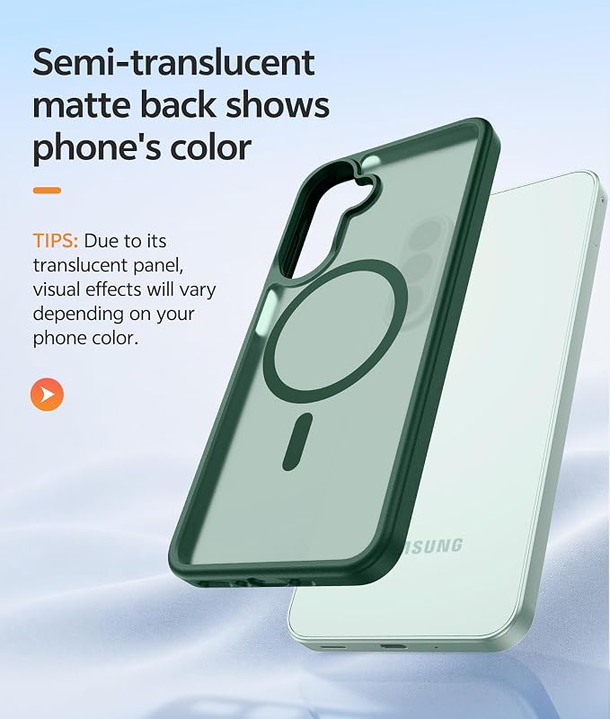 FNTCASE for Galaxy A27 5G Phone Case, Fit for Magsafe, Screen Protector | Translucent Matte, 14FT Military Grade Drop Protection, Slim Shockproof Protective, for Samsung A 27 4G Cover, Green