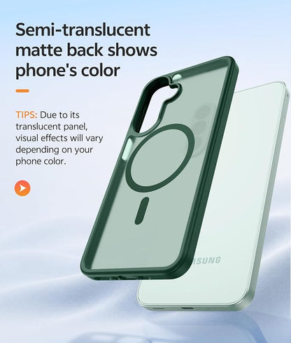 FNTCASE for Galaxy A27 5G Phone Case, Fit for Magsafe, Screen Protector | Translucent Matte, 14FT Military Grade Drop Protection, Slim Shockproof Protective, for Samsung A 27 4G Cover, Green