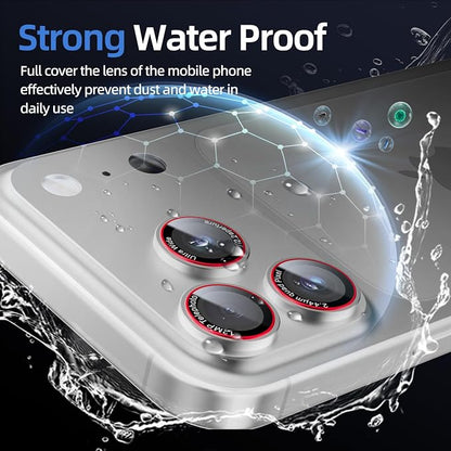 9H High-alumina Tempered Glass Camera Lens Protector for iPhone 17 Pro Max, Military-Grade Shatterproof with Strong Adsorption, Full Coverage Case-Friendly Cover (Silver, iPhone 17 Pro Max - 2 Pack)