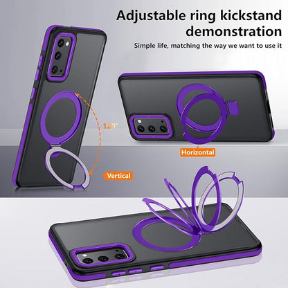 for Samsung Galaxy S20 FE Case, Magnetic Adjustable Ring Stand [Fit for Magsafe], [Military-Grade Shockproof Protection] Phone Case with Kickstand&Ring Holder (Purple)