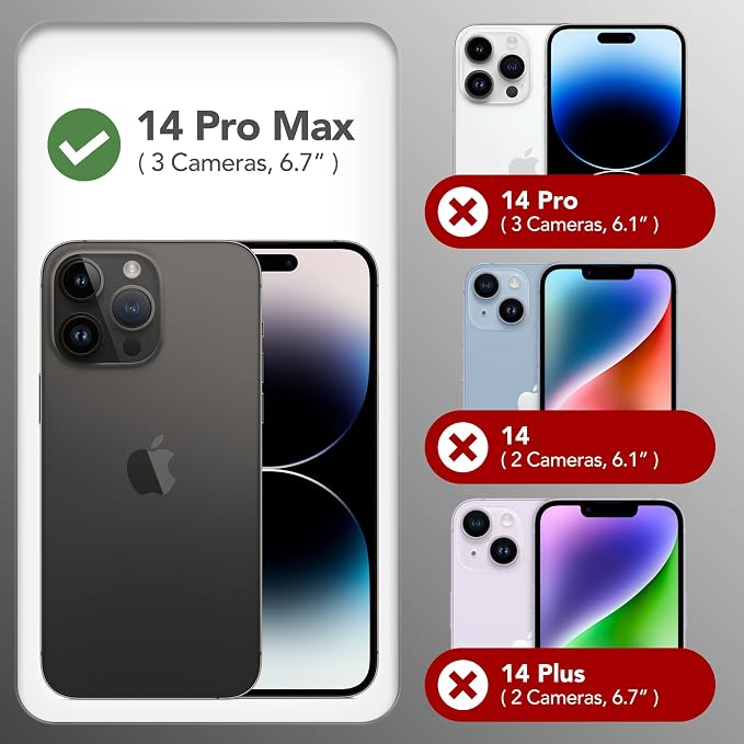 GONEZ for iPhone 14 Pro Max Case Silicone, Compatible with MagSafe, with Screen Protector + Camera Lens Protector, Liquid Silicone Shockproof Protective Phone 14 ProMax Case 6.7", Deep Purple