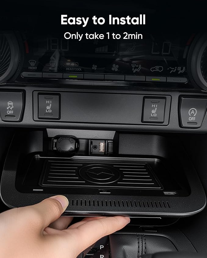 Wireless Charger for Toyota RAV4 (LE/XLE/TRD/Hybrid/XSE/SE/XSE) 2019-2025, Automotive Center Console Organizer Wireless Charging Pad for Toyota RAV4 Accessories 2020 2021 2022 2023 2024