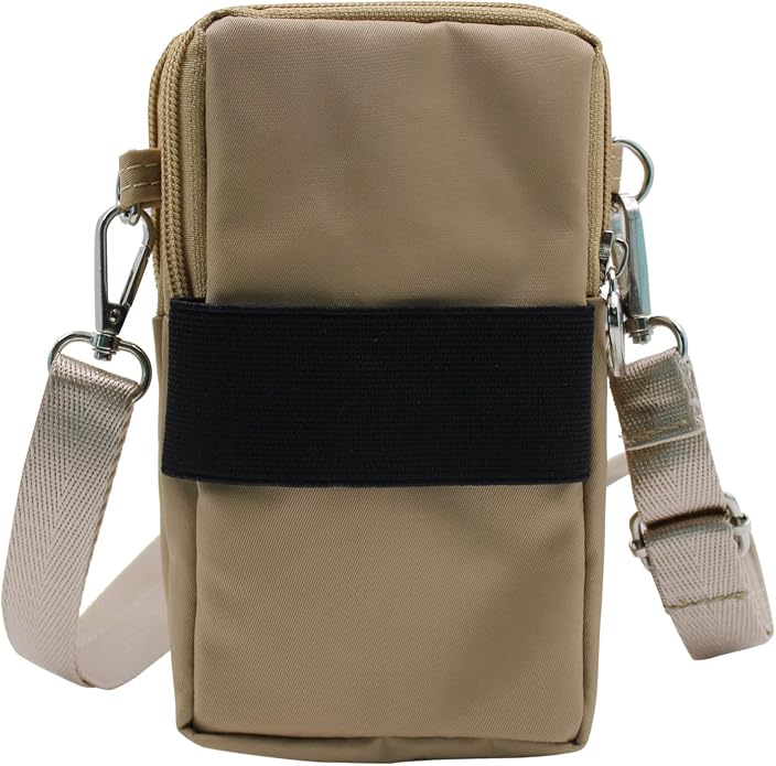 JUMISEE 3-Layers Crossbody Bag Cellphone Pouch Armband Wallet Nylon Smartphone Purse