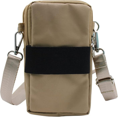JUMISEE 3-Layers Crossbody Bag Cellphone Pouch Armband Wallet Nylon Smartphone Purse