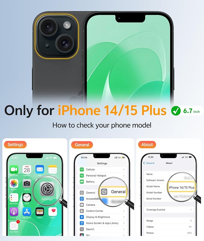 FNTCASE for iPhone 14 Plus Case: for iPhone 15 Plus Magnetic Matte Textured Military Grade Drop Protection Translucent Cell Phone Cover - Slim Shockproof Protective Bumper Phonecase