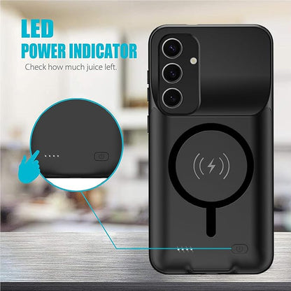 Battery Case for Galaxy S24 Plus,[12000mAh]Large capacity Slim Portable Protective Fast Charging Case Battery Case Compatible with Galaxy S24 Plus(6.7inch) Wireless Charging Case with Carplay-Black