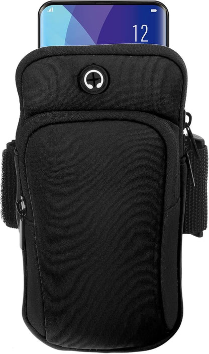PATIKIL Phone Arm Band for Running, Running Phone Carrier Armband Cell Phone Holder for Runners Black