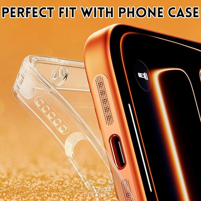 Mobile Phone Speaker Metal Dust Mesh, typeC Charging Port dust Plug, USB C Cleaning Brush Cleaning Tool Set for iPhone 17 Pro (Cosmic Orange)