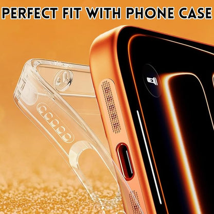 Mobile Phone Speaker Metal Dust Mesh, typeC Charging Port dust Plug, USB C Cleaning Brush Cleaning Tool Set for iPhone 17 Pro (Cosmic Orange)