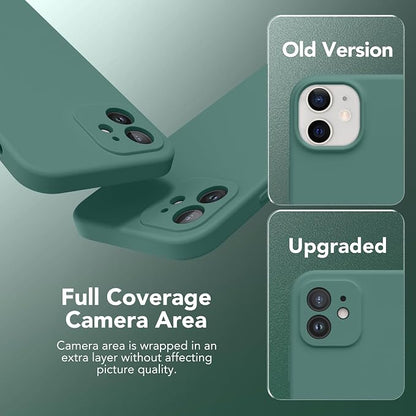 Magnetic for iPhone 12 Case, Compatible with MagSafe, [Full Camera Protection][Screen Protector] Silicone Shockproof Protective Phone Case for iPhone 12 6.1", Midnight Green
