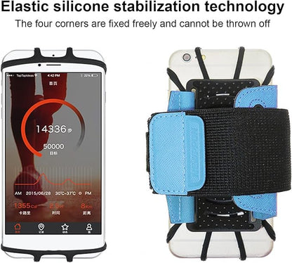 Diyeeni Phone Wristband Holder, 360 Degree Rotatable Cellphone Wrist Phone Holder, Arm Band Cell Case, for 13 Pro, for S22, for, for Hiking Biking Running(Blue)