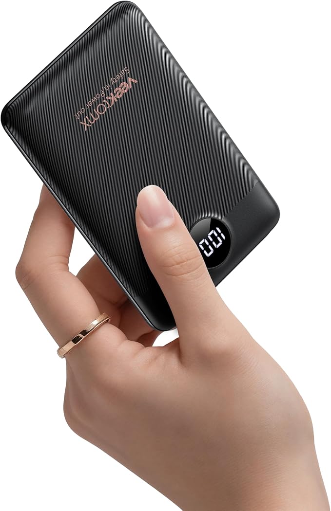 Portable Charger 10000mAh, Ultra Slim Power Bank Fast Charging with Attached USB C Cable, Travel Essential Phone Power Bank Battery Pack for iPhone 17/16/15/14 Samsung S25 Google etc