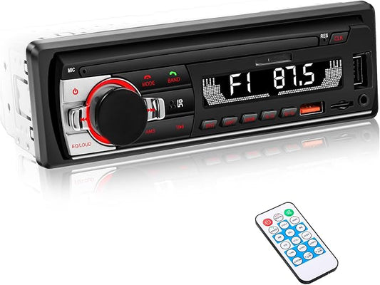 Single Din Car Stereo Bluetooth Car Radio, Car Audio with Handsfree and App Control,LSLYA 4X50W Car Radio Supports FM,AUX,USB,TF,EQ,Fast Charging | No CD DVD Player