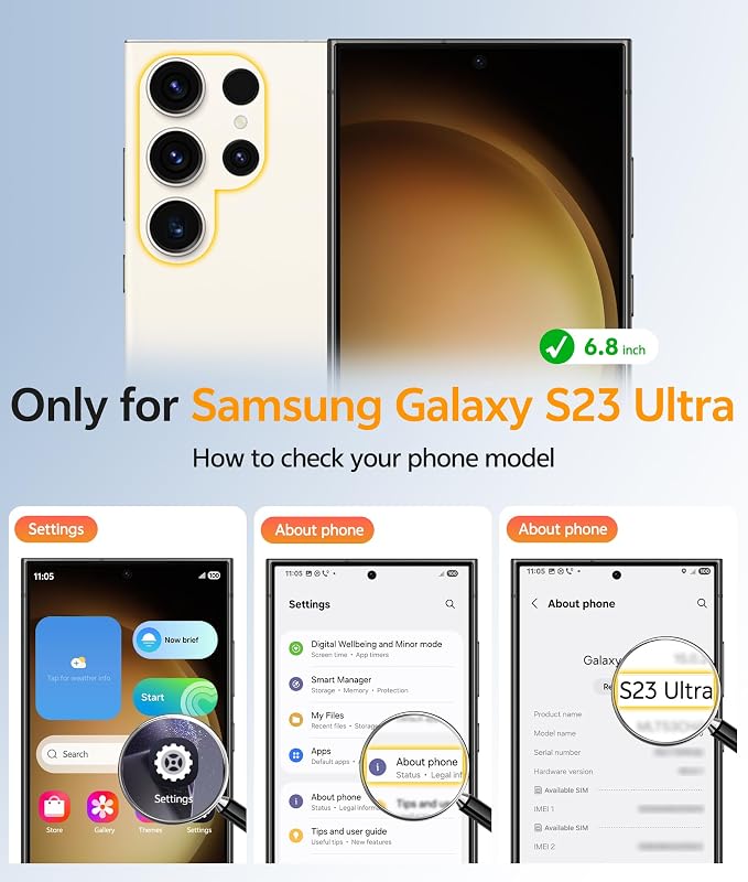 FNTCASE for Samsung Galaxy S23 Ultra Case, Compatible with Magsafe Clear | Anti Yellowing Magnetic Back, 14FT Military Grade Drop Protection, Shockproof Protective Phone Cover, Transparent