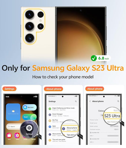 FNTCASE for Samsung Galaxy S23 Ultra Case, Compatible with Magsafe Clear | Anti Yellowing Magnetic Back, 14FT Military Grade Drop Protection, Shockproof Protective Phone Cover, Transparent