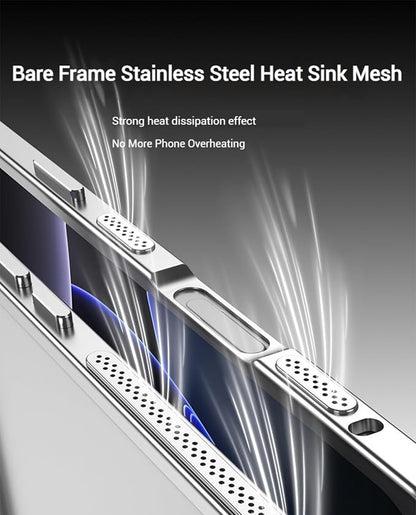 Thin Metal Frame Heat Dissipation Case with Lens Protector Slim Hard Titanium Shockproof for iPhone 17/16/15/14 /13 (Purple,for iPhone17 Pro Max)