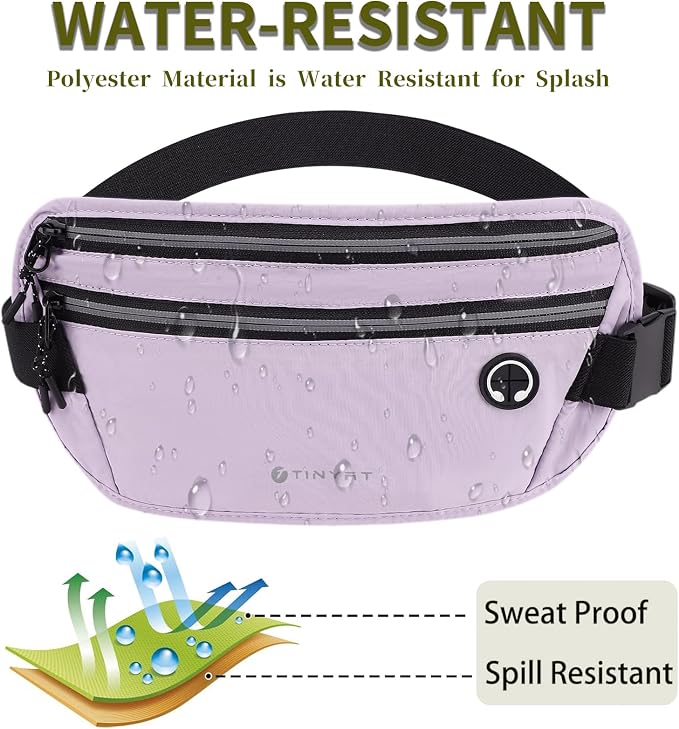 Slim Running Belt for Women Men Runners Fanny Packs With Phone Holder Hidden Pockets Exercise Waist Bag for Marathon Workout