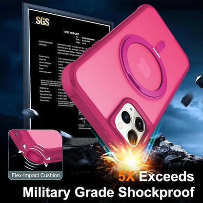 360° Magnetic Swivel Ring for iPhone 12 pro max case, Built-in Metal Stand and Ring Holder, Magsafe Compatible, Military Grade Protection, Shock Resistant - Rose Pink