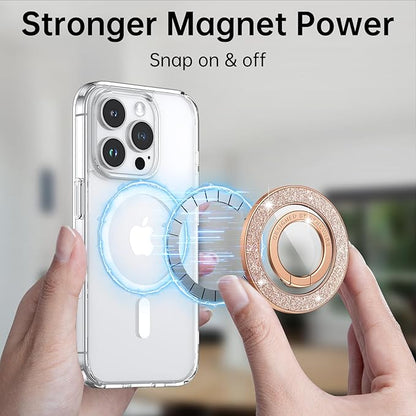 Syncwire Magnetic Phone Grip for MagSafe, Sparkle Ring Holder, Rotatable Kickstand Bling Ring Stand Removable MagSafe Accessories for iPhone 17 Pro Max 16 15 14 13, Android, Samsung etc.