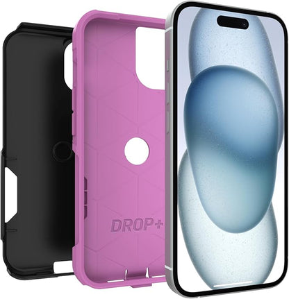 OtterBox iPhone 17e, iPhone 16e, iPhone 15, iPhone 14, & iPhone 13 Commuter Series Case - Midnight Mauve (Black & Pink) - Slim & Tough - Pocket-Friendly - with Port Protection