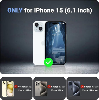 jaroco Magnetic for iPhone 15 Case, [Compatible with MagSafe][Military Grade Drop Protection][Heavy Duty Protection][Non-Slip][Shockproof] 2-Layer Durable Bumper Phone Case 6.1''-Deep Blue