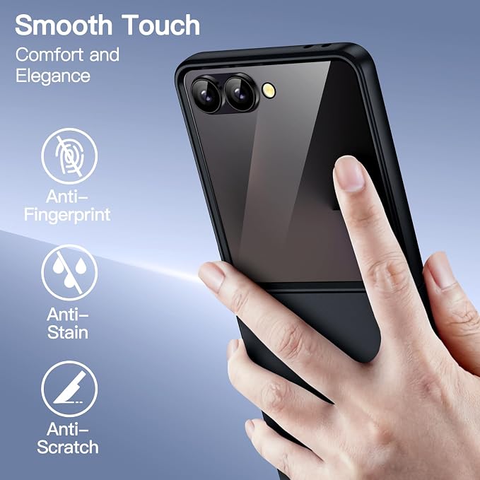 JETech Case for Samsung Galaxy Z Flip 7, Black | Built-in Front Screen Protector, Slim Hard PC Design, Shockproof Protection, Anti-Scratch Finish